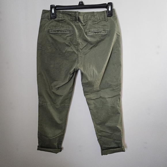 Banana Republic Olive Green Casual Pants Capri Cropped Rolled Neutral Solid - Picture 6 of 13